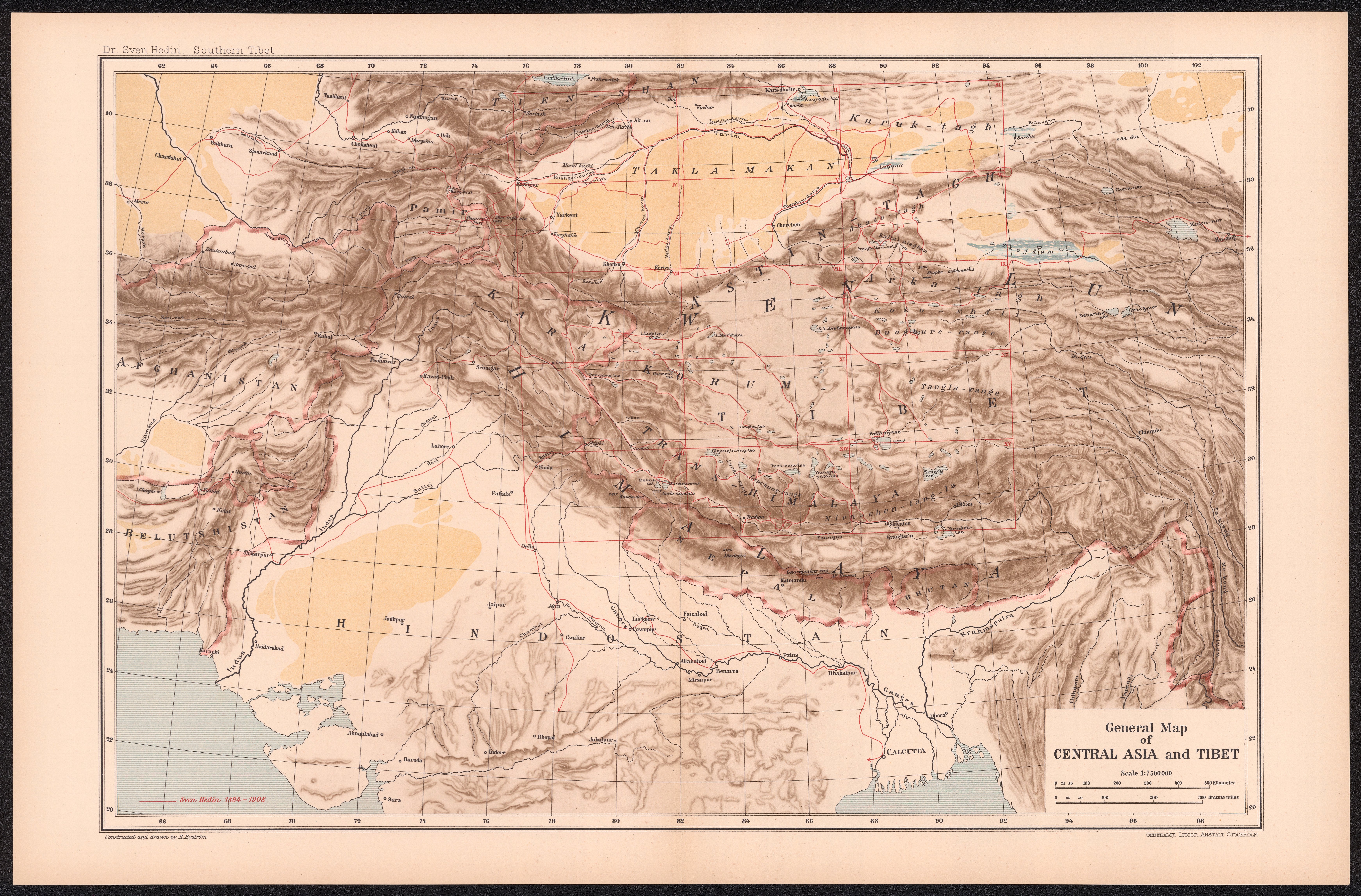 General Map of Central Asia and Tibet