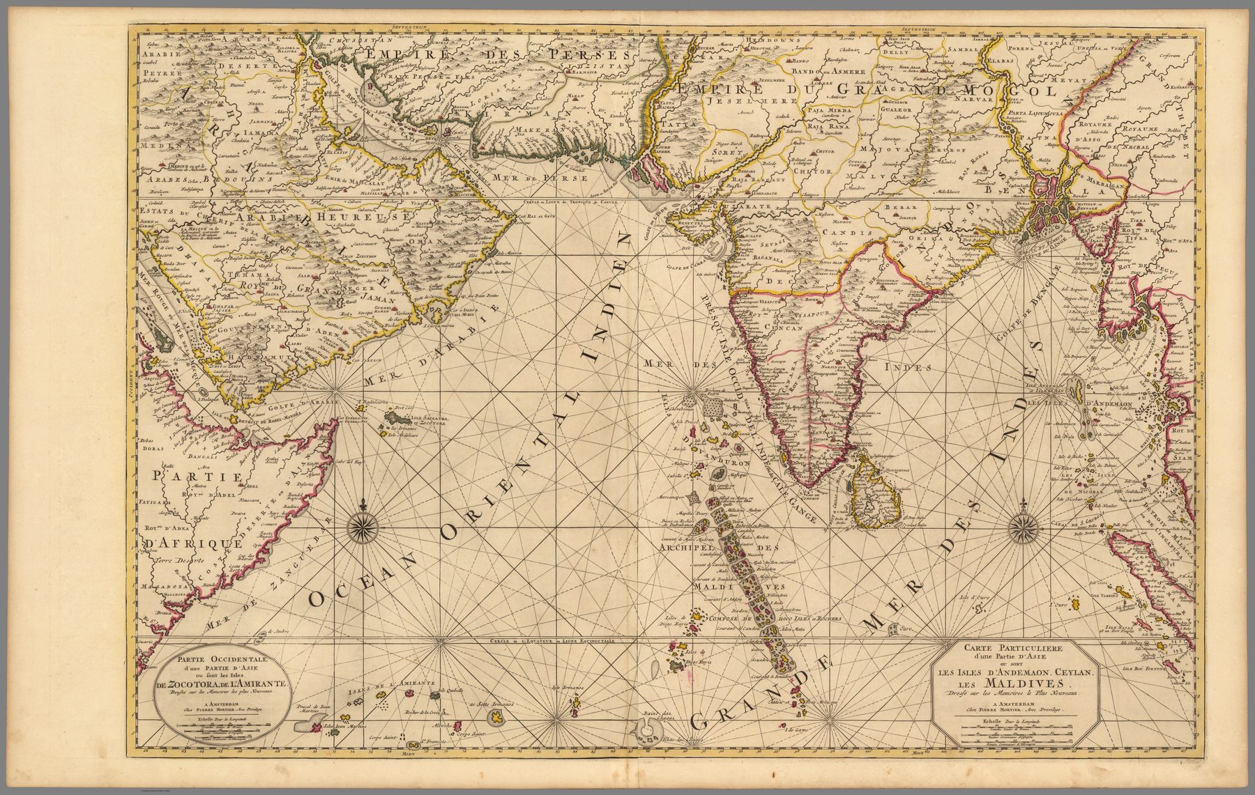 Carte Particuliere d'une Partie d'Asie ou sont les Isles d'Andemaon, Ceylan, les Maldives