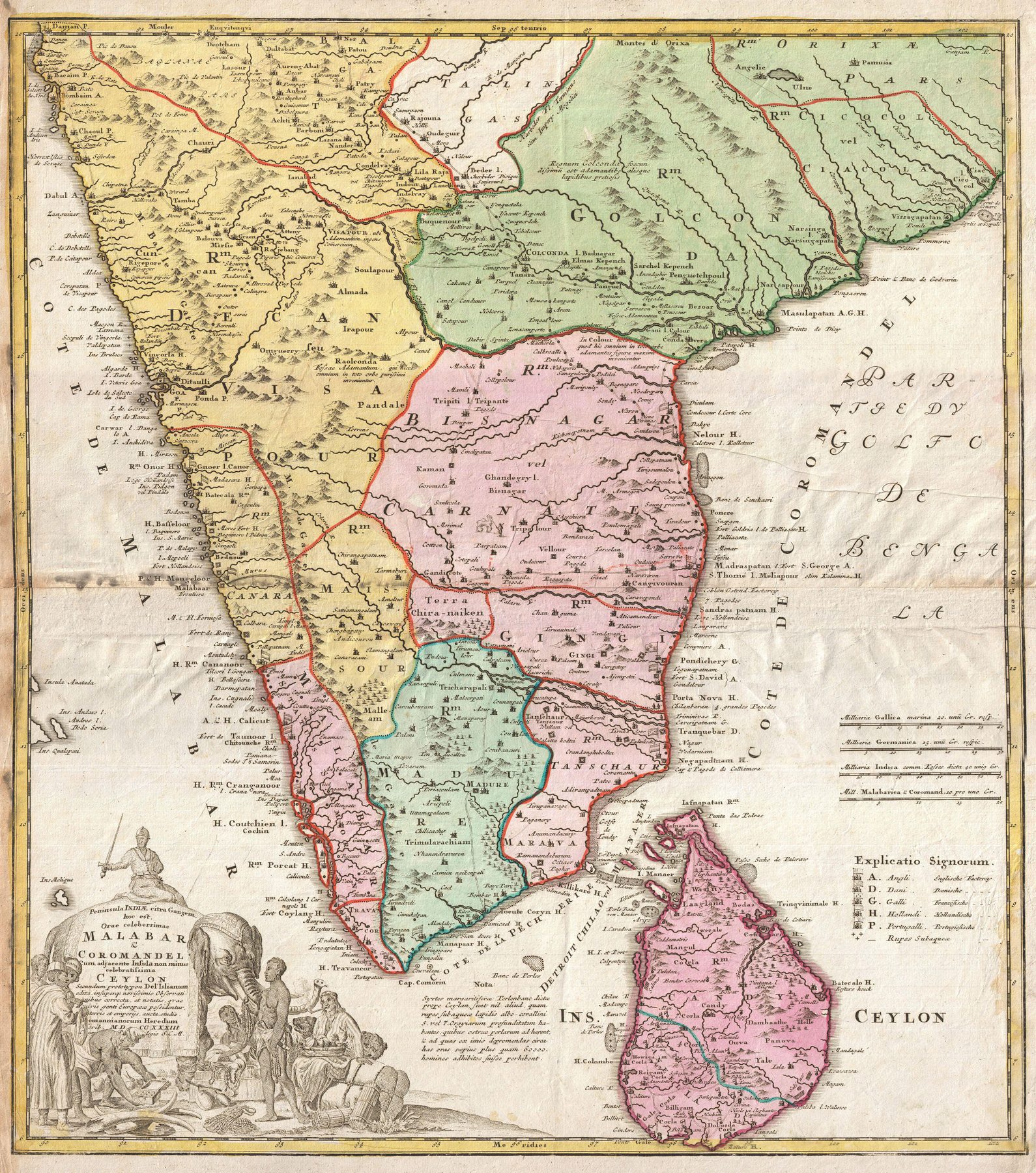 Homann map of the Malabar and Coromandel coasts and Ceylon