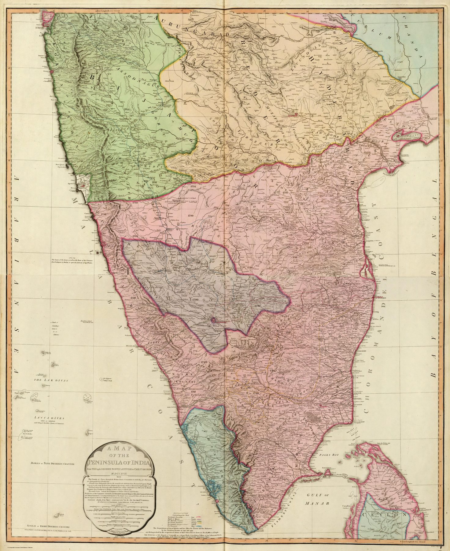 A Map of the Peninsula of India to Cape Comorin