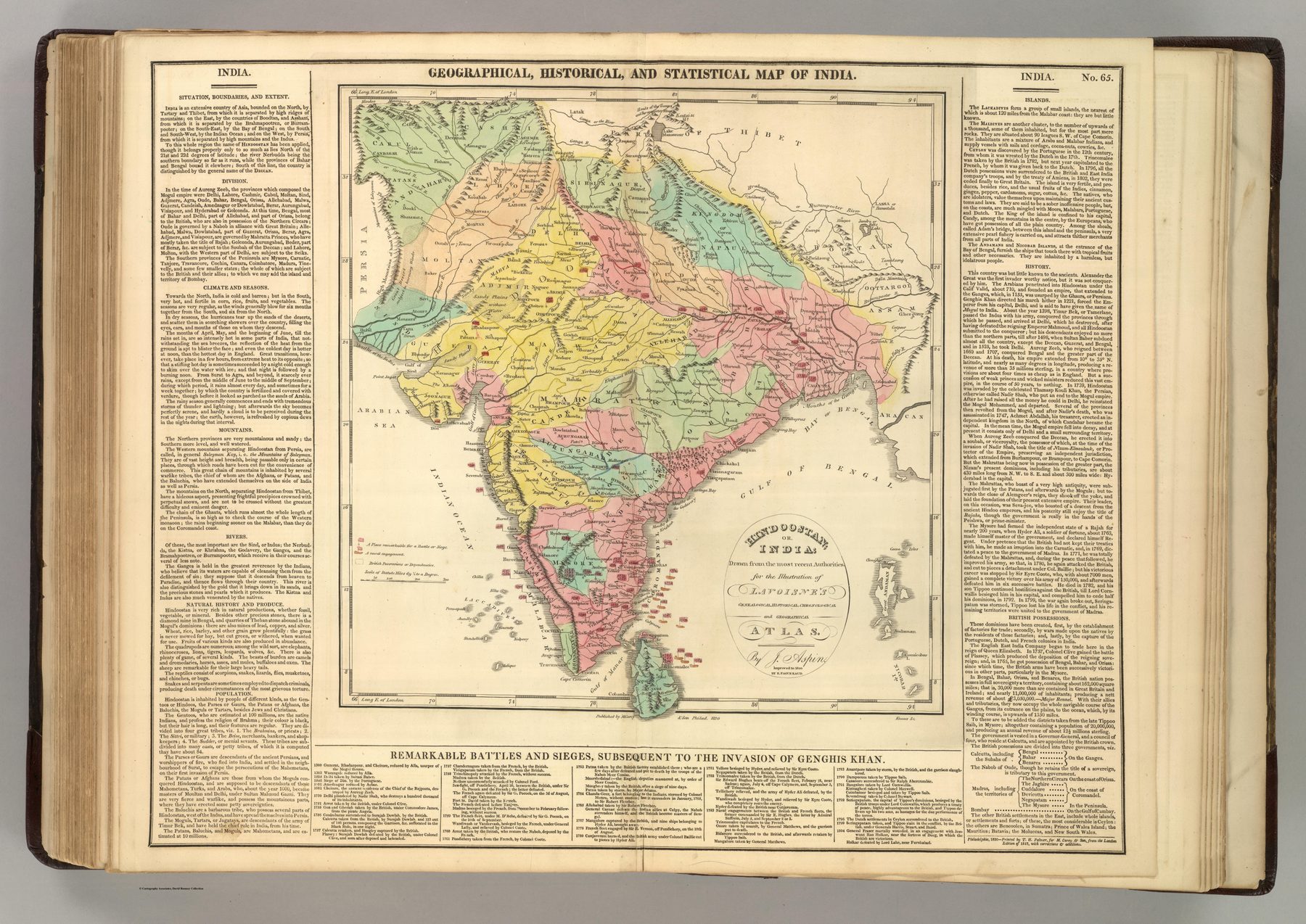 Geographical, Historical, and Statistical Map of India
