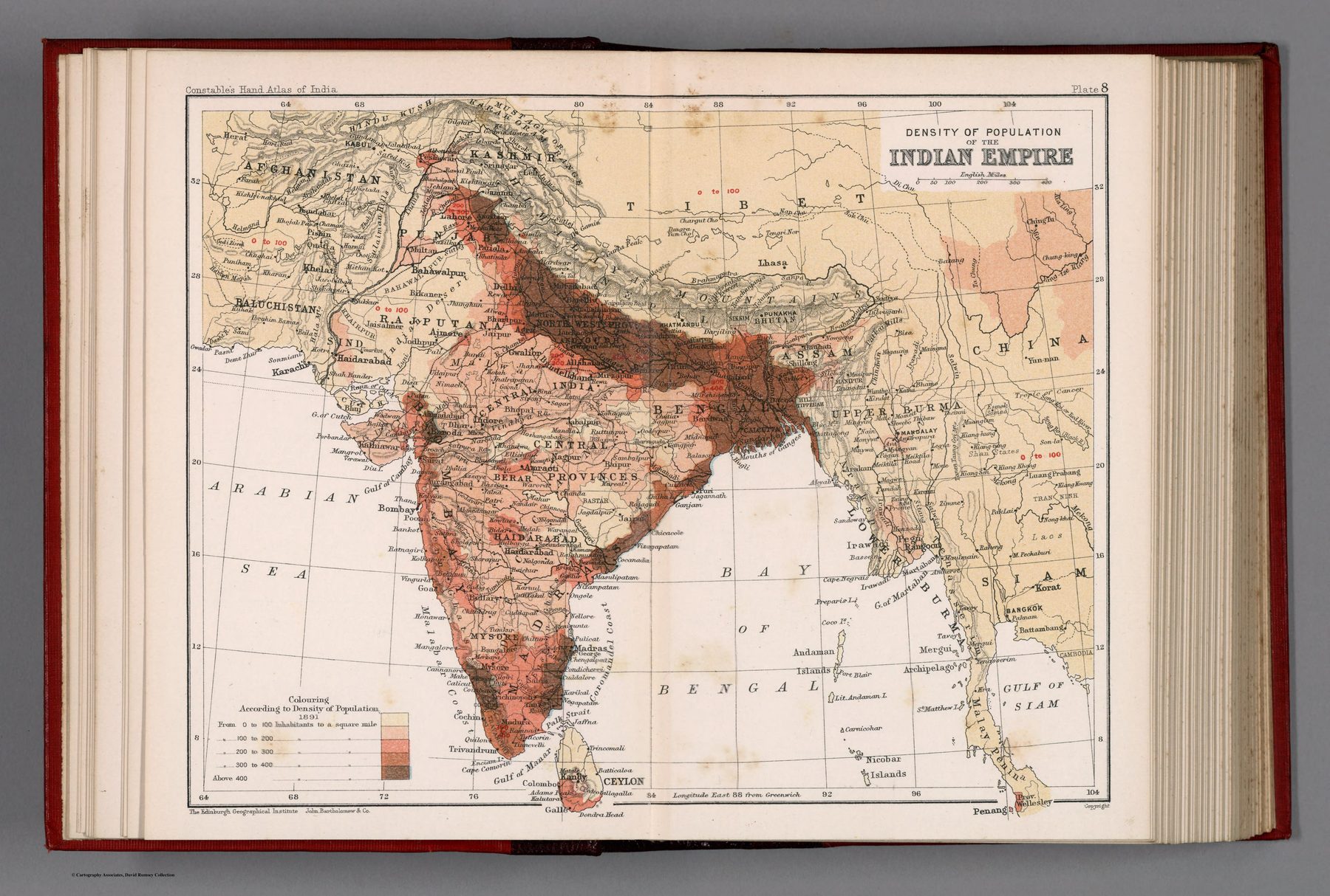 Density of Population of the Indian Empire. Plate 8