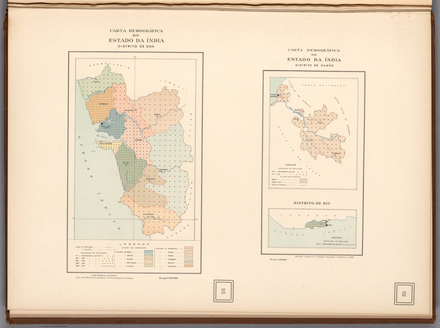 Portuguese demographic maps of Goa, Daman and Diu