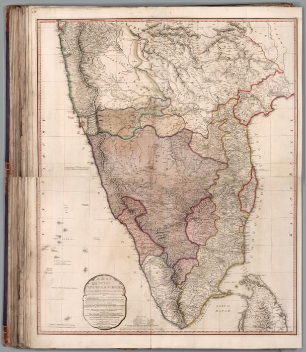 Composite Map: A map of the Peninsula of India from the 19th degree north latitude to Cape Comorin