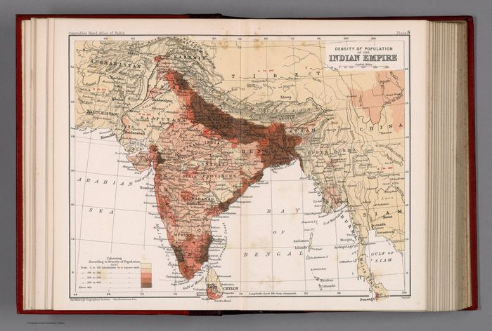 Density of population of the Indian Empire. Plate 8